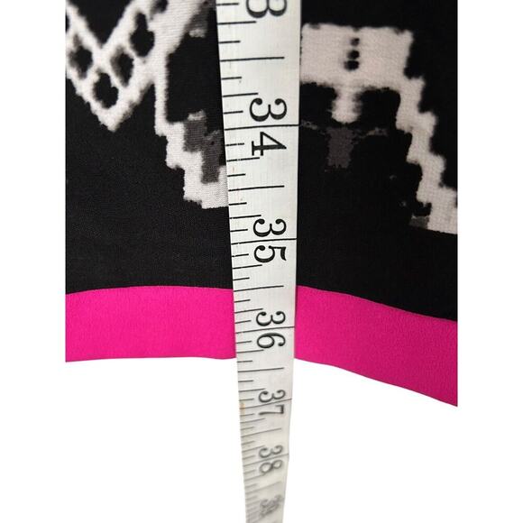 Eliza J Dress Size 8 Pink White Aztec Geometric Print Short Sleeve Sheath Lined - Picture 8 of 10